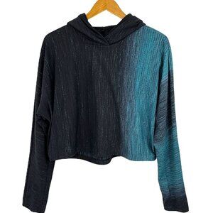 Lululemon Lab Varsa Hoodie Blue Jacquard Stripe Crop Athletic Size M